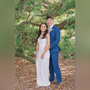 White Sequins Prom dress size 4